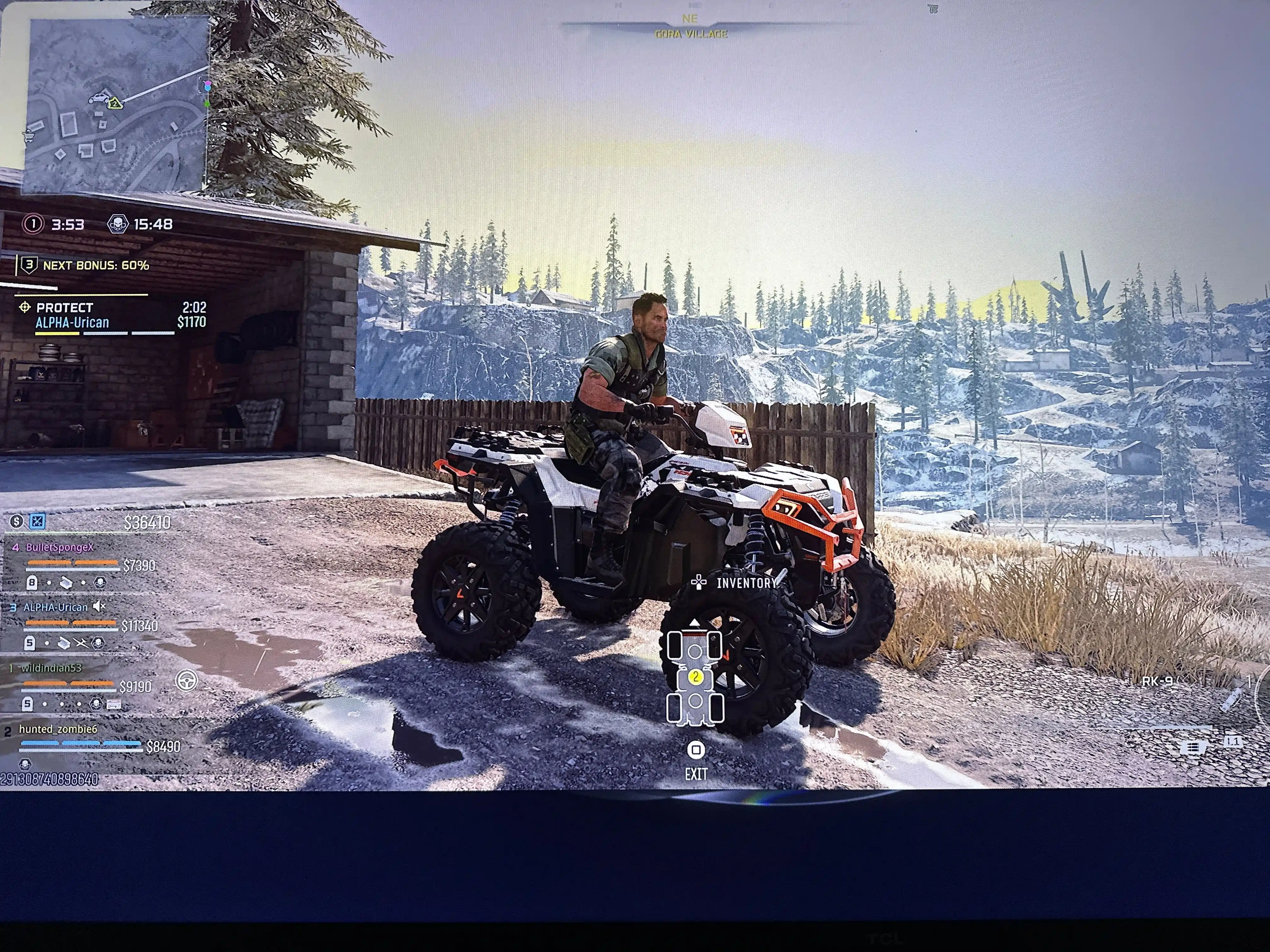 Player screenshot: Polaris Sportsman in snow